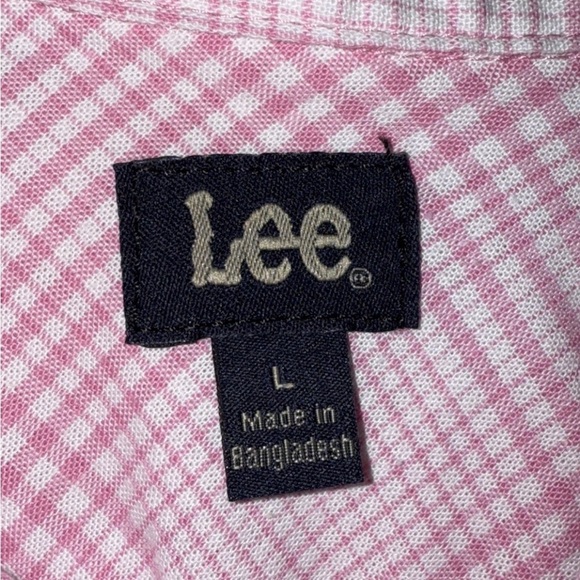 Lee Pink Plaid Women’s Vintage Button Down Shirt with vintage buttons - Picture 3 of 6